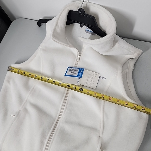 Columbia NEW Three Rivers Fleece Vest Cream Full Zip Zipper Pockets Size Large - Picture 6 of 9